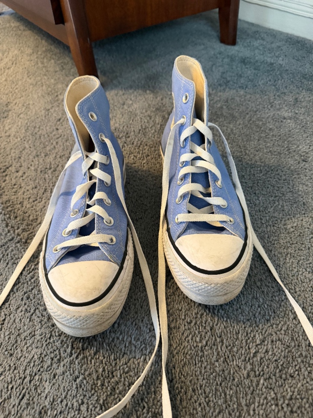 Blue high top Converse All Star trainers